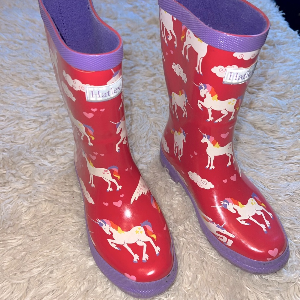 Pink unicorn Hatley Rainboots